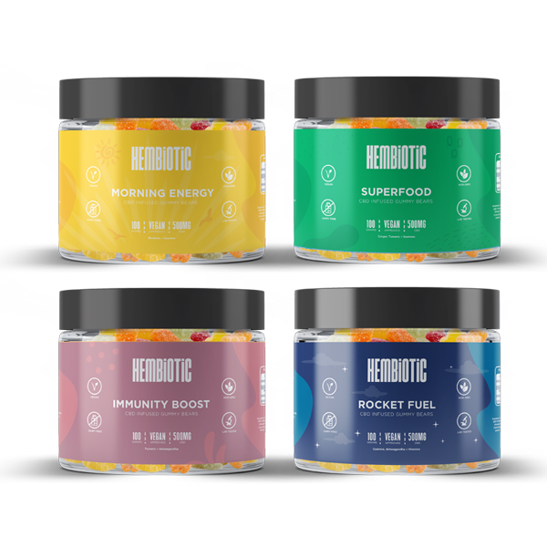 Hembiotic 500mg Functional CBD Gummy Bears - 100g